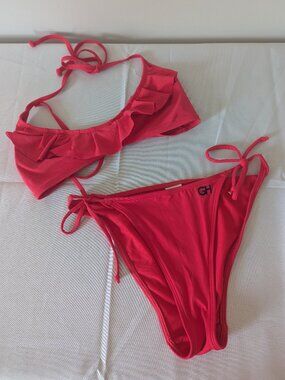 Gilly Hicks Red Bikini Swimsuit Set (Top & Bottoms)